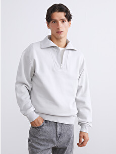 XSIDE Zippered Funnel Neck Men's Thick Sweatshirt - W5DB08Z8-ZHM