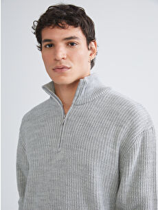 Luckyページ2 LCW Vision Gri Dik Yaka Erkek Triko Kazak - W5I365Z8-LAL | LCW