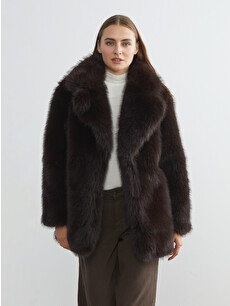 LCWAIKIKI Classic Jacket Neck Women's Fur Coat - W5DV35Z8-HCQ - LC