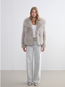 XSIDE Jacket Neck Women's Fur Coat - W5DY51Z8-PSD | LC Waikiki