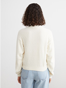 XSIDE Funnel Neck Women's Knit Sweater - W5EV09Z8-R9J | LC Waikiki