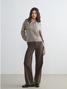 XSIDE Lace Peter Pan Collar Women's Knit Sweater - W5EV18Z8-PS7