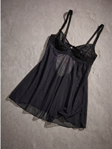 LCW DREAM V-neck Lace Babydoll - W5EV33Z8-CVL | LC Waikiki