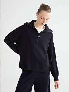 LCW Comfort Funnel Neck Women's Knit Sweater - W5FK14Z8-CUY | LC