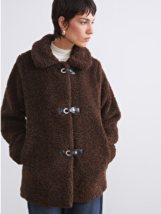 LCW Vision Collared Neck Women's Teddy Overcoat - W5FK81Z8-CT9