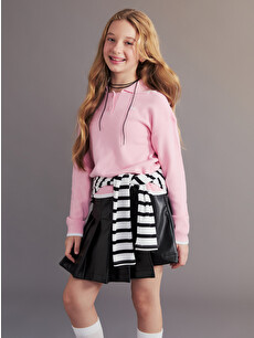 LCW Kids Pembe Polo Yaka Kız Çocuk Kazak - W5FL42Z4-G7H | LCW