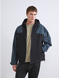 DESCENDANT SPEAR HOOD WORMER チャコール XSIDE ACTIVE Siyah Kapüşonlu Erkek Fermuarlı Sweatshirt - W5G315Z8