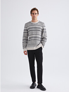 LCWAIKIKI Classic Crew Neck Patterned Men's Knitwear Sweater