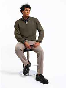 XSIDE Zippered Funnel Neck Men's Knit Sweater - W5HN90Z8-YJX | LC