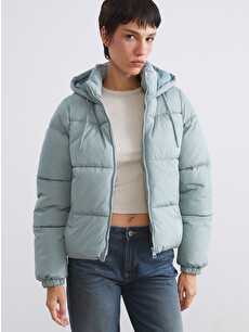 LCW Vision Hooded Women's Puffer Coat - W5IH22Z8-CUV | LC Waikiki