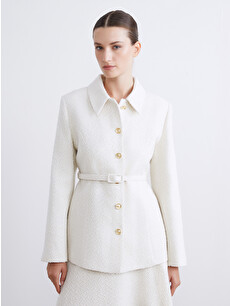 RAŞİT BAĞZIBAĞLI X LC WAIKIKI Textured Women's Tweed Jacket