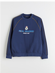 XSIDE ACTIVE Lacivert Bisiklet Yaka Real Madrid Baskılı Erkek