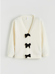 LCW Kids V Neck Girls' Knitwear Cardigan - W5JY33Z1-FDV | LC Waikiki