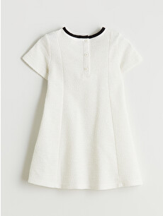 LCW Kids Ekru Bisiklet Yaka Kız Çocuk Elbise - W5KC40Z1-SZ4 | LCW