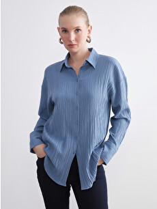 LCWAIKIKI Classic Textured Oversize Women's Shirt - W5L306Z8-1JX