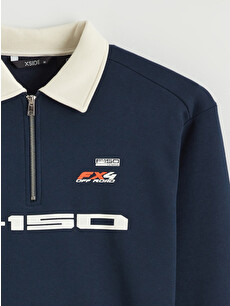XSIDE Polo Yaka Ford Baskılı Erkek Sweatshirt - W5LG62Z8-HRC | LC