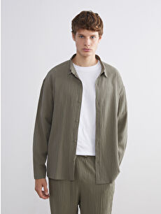 XSIDE Relaxed Fit Textured Men's Shirt - W5M187Z8-J2N - LC Waikiki