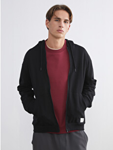 XSIDE Hooded Men's Thick Zip-Up Sweatshirt - W5MY92Z8-CVL | LC Waikiki