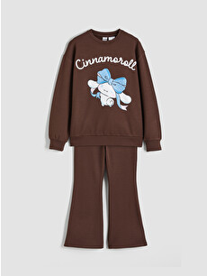 LCW Kids Kahverengi Cinnamoroll Baskılı Kız Çocuk Sweatshirt Ve