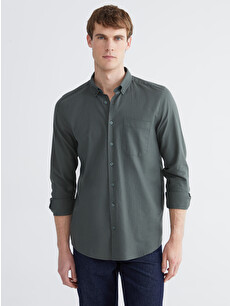 LCWAIKIKI Classic Regular Fit Gabardine Men's Shirt - S61329Z8-ZQ3