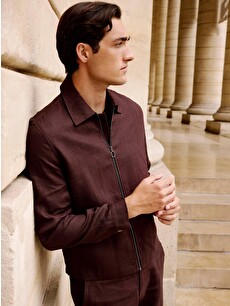 SOUTHBLUE Shirt Collar 100% Linen Men's Jacket - S61725Z8-8NA | LC