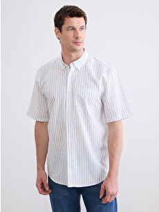 LCWAIKIKI Classic Regular Fit Striped Poplin Men's Shirt