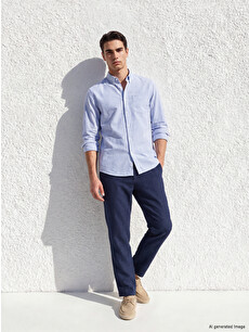 LCWAIKIKI Classic Regular Fit Linen Blend Men's Chino Trousers