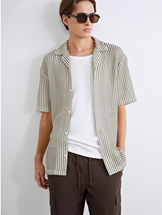 XSIDE Loose Fit Striped Men's Shirt - S63657Z8-LFT | LC Waikiki