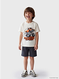 LCW Kids Boys' Printed T-Shirt and Shorts Set - S64334Z1-QVK | LC