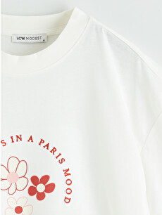 LCW Modest Crew Neck Printed Women's T-shirt - S64930Z8-R9J | LC