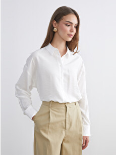 LCW Modest Oversize Gabardine Women's Shirt Tunic - S65090Z8-FDU