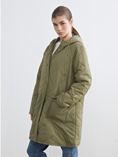 LCW Modest Haki Kapüşonlu Kapitone Kadın Şişme Mont - S65305Z8-D2V