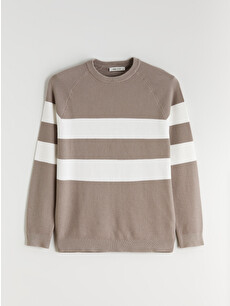 LCW Vision Striped crew-neck knit sweater for men. - S65426Z8-ZNS