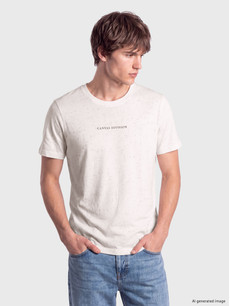 SAINT LAURENT エディ期 1998 長袖カットソー ホワイト M XSIDE Plus Size Crew Neck Printed Cotton Men's T-shirt - S65836Z8