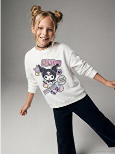 LCW Kids Crew Neck Kuromi Printed Girls' Sweatshirt - S69101Z4-R9J