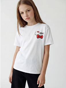 LCW Kids Crew Neck Hello Kitty Printed Girls' T-Shirt - S69784Z4