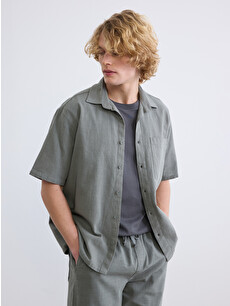 90s eskandar グレー リネンシャツ size0 vintage 90s eskandar グレー