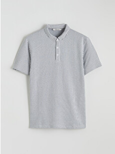 LCW Vision Men's Striped Mandarin Collar T-shirt - S6AO58Z8-LEG