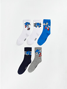 LCW Kids Sonic Patterned Boys' Ankle Socks 5 Pack - S6AQ10Z4-K00
