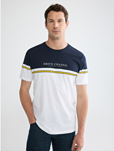 LCWAIKIKI Classic Crew Neck Color Block Men's T-Shirt - S6CO76Z8