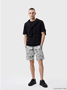 XSIDE Regular Fit Printed Men's Shorts - S6DA72Z8-847 | LC Waikiki