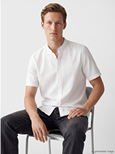 SOUTHBLUE Regular Fit Linen Blend Men's Basic Shirt - S6EQ75Z8-R9J