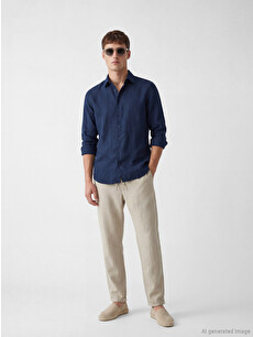 LCW Vision Regular Fit Men's Linen-look Trousers - S6FP47Z8-RW0
