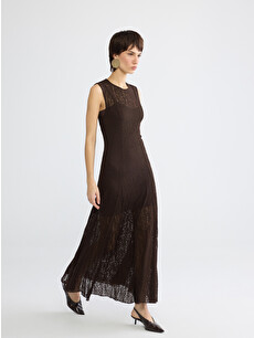 LCW Vision Crew Neck A-line Lace Dress - S6GI48Z8-HDD | LC Waikiki