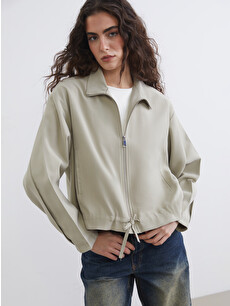 ジャケット・アウター LOHEN V COLLAR LIGHT JACKET LCW Vision Oversized Women's Jacket With Shirt Collar - S6GK37Z8