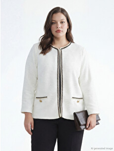 LCW Grace Crew Neck Textured Women's Cardigan - S6GK39Z8-MJQ - LC