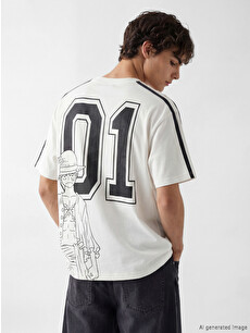 XSIDE Crew Neck One Piece Printed Men's T-Shirt - S6HF84Z8-R9J