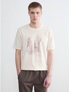 XSIDE Crew Neck NYC Printed Men's T-Shirt - S6HL56Z8-2OP | LC Waikiki
