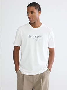 XSIDE Crew Neck Printed Jersey Men's T-shirt - S6HL57Z8-R9J | LC