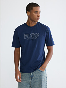 DOCUS ドゥーカスモックネック3Lネイビー半袖シャツ XSIDE Crew Neck Nyc Printed Cotton Men's T-shirt - S6HL60Z8-2OQ
